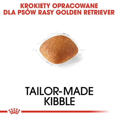 KROKIETY OPRACOWANE DLA PSÓW RASY GOLDEN RETRIEVER. TAILOR-MADE KIBBLE. Zdjęcie pojedynczego krokieta.