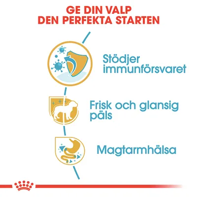 Ge din valp den perfekta starten. Stödjer immunförsvaret, frisk och glansig päls, magtarmhälsa.