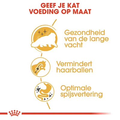 Geef je kat voeding op maat: gezondheid van de lange vacht, vermindert haarballen, optimale spijsvertering.