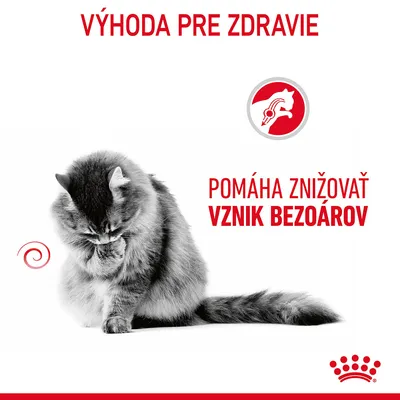 Výhoda pre zdravie. Pomáha znižovať vznik bezoárov. Royal Canin.