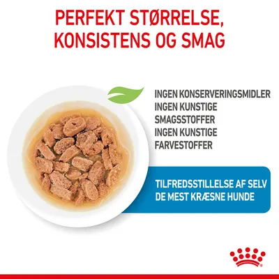 Perfekt størrelse, konsistens og smag. Ingen konserveringsmidler, ingen kunstige smagsstoffer, ingen kunstige farvestoffer. Tilfredsstillelse af selv de mest kræsne hunde.