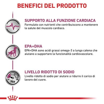 BENEFICI DEL PRODOTTO: supporto alla funzione cardiaca, EPA+DHA per funzionalità cardiovascolare, livello ridotto di sodio per ridurre il carico di lavoro del cuore.