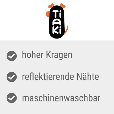 Tiaki. Eigenschaften: hoher Kragen, reflektierende Nähte, maschinenwaschbar.