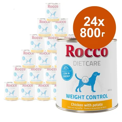 Rocco Diet Care Weight Control, Chicken with potato, 24×800 г консерви. Видим текст: Low in energy, Weight Control, 800 g.