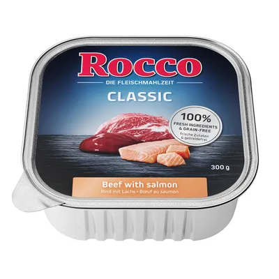Rocco Classic, manzo con salmone, 300g. 100% ingredienti freschi e senza cereali.