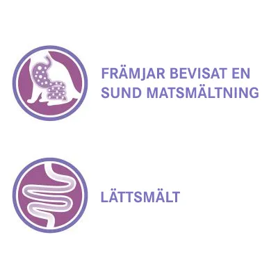 Främjar bevisat en sund matsmältning. Lättsmält.