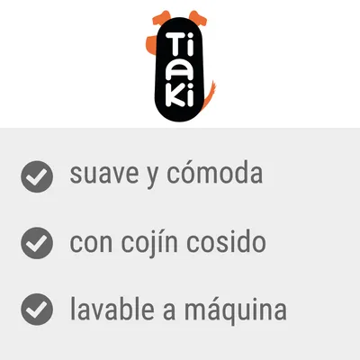 Tiaki. Suave y cómoda, con cojín cosido, lavable a máquina.