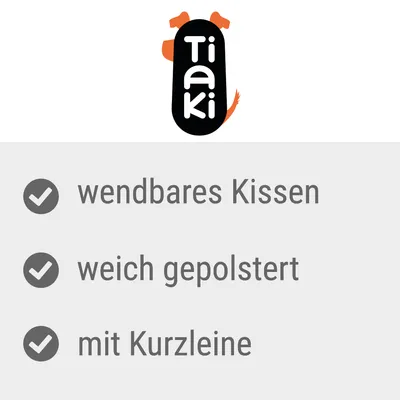 Tiaki. Wendbares Kissen, weich gepolstert, mit Kurzleine.