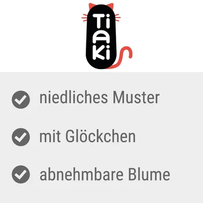 Tiaki. Niedliches Muster, mit Glöckchen, abnehmbare Blume.
