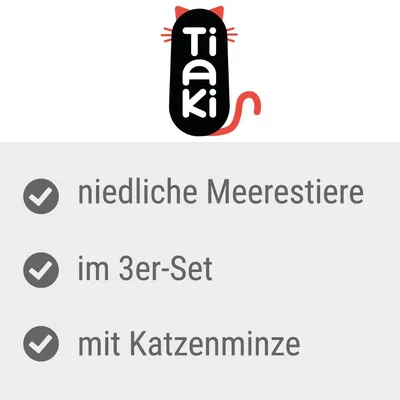 Tiaki. niedliche Meerestiere, im 3er-Set, mit Katzenminze (texte en allemand).