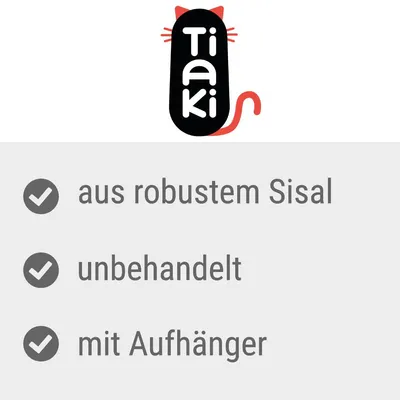 Tiaki. Aus robustem Sisal, unbehandelt, mit Aufhänger.