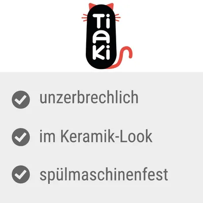 Tiaki. Eigenschaften: unzerbrechlich, im Keramik-Look, spülmaschinenfest.