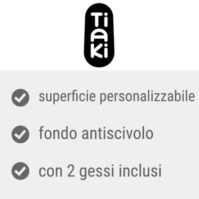 Tiaki, superficie personalizzabile, fondo antiscivolo, con 2 gessi inclusi