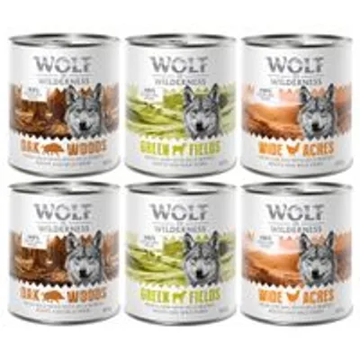 Wolf Wilderness Nassfutter für Hunde, Sorten: Oak Woods, Green Fields, Wide Acres. 100% natürliche Zutaten, getreidefrei.