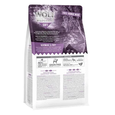 Wolf of Wilderness Soft τροφή για σκύλους, 40% φρέσκο κρέας ελευθέρας βοσκής κοτόπουλου με πάπια, χωρίς δημητριακά, κατάλληλη για το είδος, παρασκευάζεται στη Γερμανία.