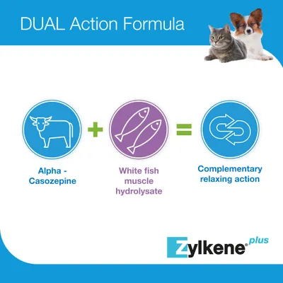 Zylkene Plus Calming Supplement 75mg for Small Dogs or Cats <10kg - 30 Capsules Zylkene Plus Calming Supplement 75mg for Small Dogs or Cats <10kg - 30 Capsules