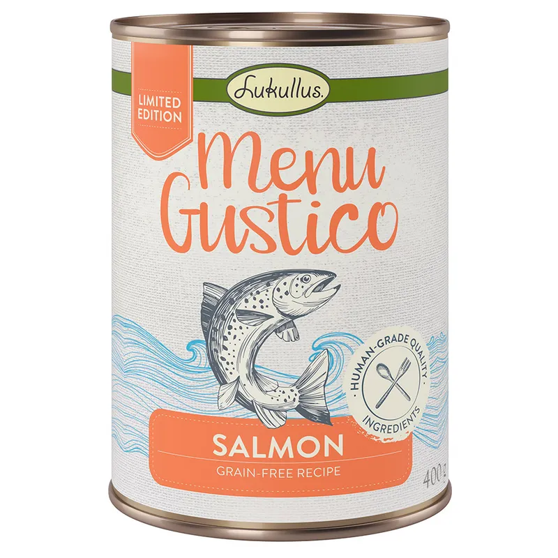 Lukullus Menú Gustico 24 x 400 g - Pack Ahorro - Salmón