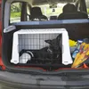 Onze Buddha in zijn box in een Fiat Panda