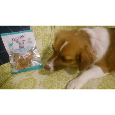 Nora y sus snacks de pollo y manzana La chiflan