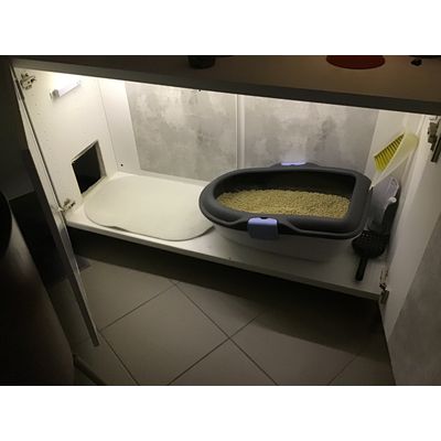 Mijn kattenbak oplossing in klein appartement