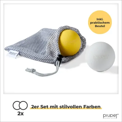 PiuPet® Hundebälle bissfest I 6,5cm ⌀ I Inkl. Beutel I 2er Set