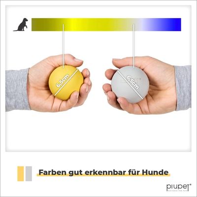 PiuPet® Hundebälle bissfest I 6,5cm ⌀ I Inkl. Beutel I 2er Set
