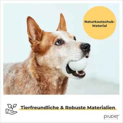 PiuPet® Hundebälle bissfest I 6,5cm ⌀ I Inkl. Beutel I 2er Set