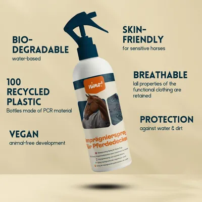 nimo® spray imperméabilisant pour couvertures de chevaux