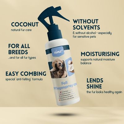 nimo® spray de soin du pelage à la noix de coco pour chiens et chats