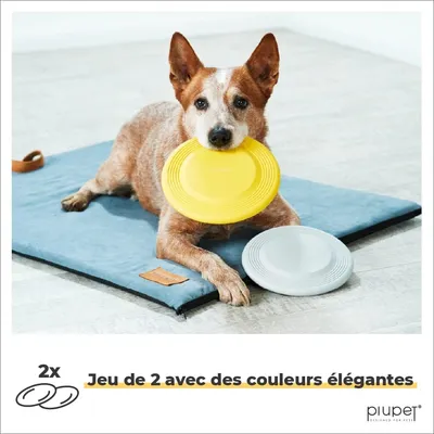 PiuPet® Frisbee Chien I Set de 2 I 22cm I Jouet Résistant & Flexible