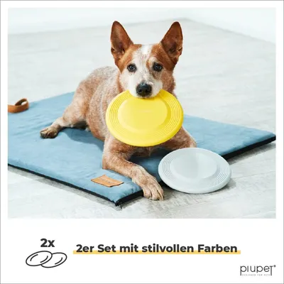 PiuPet® Frisbee Chien I Set de 2 I 22cm I Jouet Résistant & Flexible PiuPet® Frisbee Chien I Set de 2 I 22cm I Jouet Résistant & Flexible