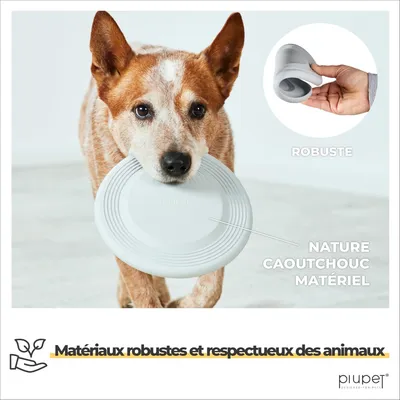 PiuPet® Frisbee Chien I Set de 2 I 22cm I Jouet Résistant & Flexible