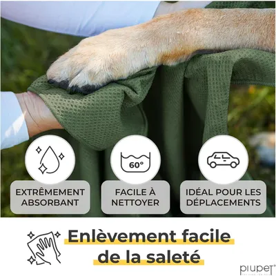 PiuPet® Serviette Microfibre pour Chien I Lingette Nettoyante