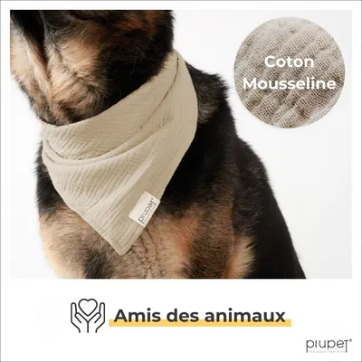 PiuPet® Bandanas pour Chiens I Lot de 2 I Rouge/Beige I Accessoires Chiens