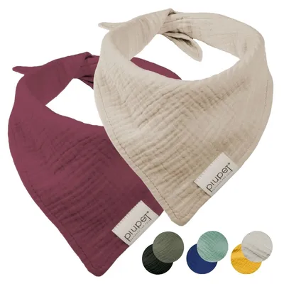 PiuPet® Bandanas pour Chiens I Lot de 2 I Rouge/Beige I Accessoires Chiens