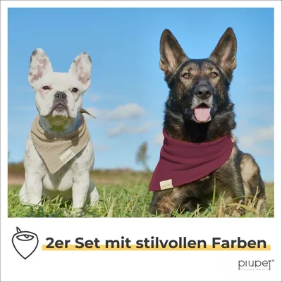 PiuPet® Hundehalstuch I 2er Set Hundehalstücher I Hundezubehör