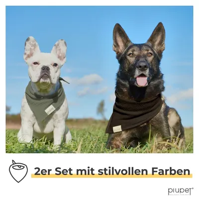 PiuPet® Hundehalstuch I 2er Set Hundehalstücher I Hundezubehör