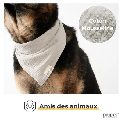 PiuPet® Bandanas pour Chiens I Lot de 2 I Jaune/Gris I Accessoires Chien