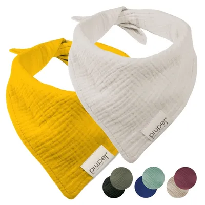 PiuPet® Bandanas pour Chiens I Lot de 2 I Jaune/Gris I Accessoires Chien