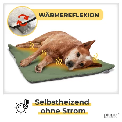 PiuPet® Selbstheizende Hundedecke I 90x60cm I Heizdecke ohne Strom PiuPet® Selbstheizende Hundedecke I 90x60cm I Heizdecke ohne Strom