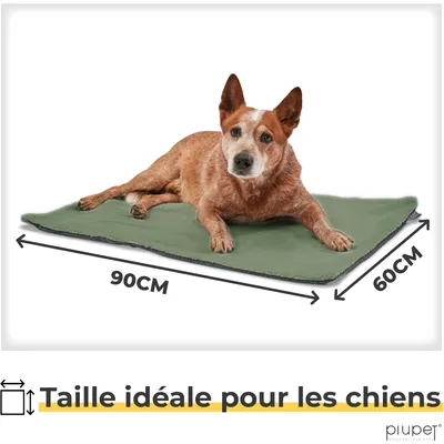 PiuPet® Panier Chauffant Chien I 90x60cm I Sans Électricité I Tapis Blanc