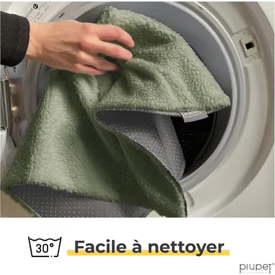 PiuPet® Panier Chauffant Chien I 90x60cm I Sans Électricité I Tapis Blanc