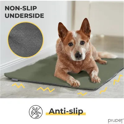 PiuPet® Panier Chauffant Chien I 90x60cm I Sans Électricité I Tapis Blanc