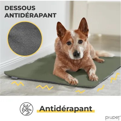 PiuPet® Panier Chauffant Chien I 90x60cm I Sans Électricité I Tapis Blanc