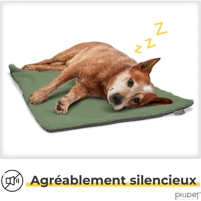 PiuPet® Panier Chauffant Chien I 90x60cm I Sans Électricité I Tapis Blanc