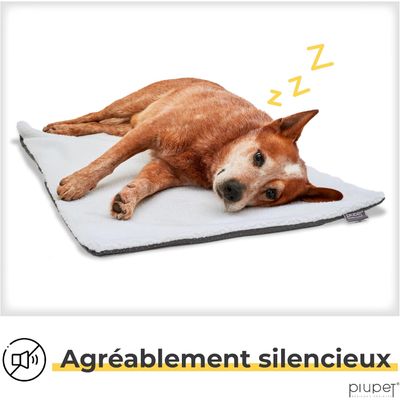 PiuPet® Panier Chauffant Chien I 90x60cm I Sans Électricité I Tapis Blanc