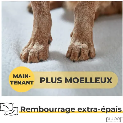 PiuPet® Panier Chauffant Chien I 90x60cm I Sans Électricité I Tapis Blanc