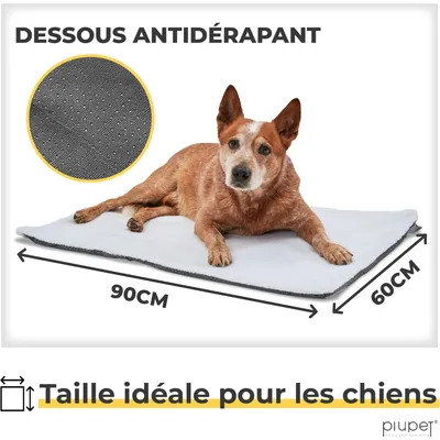 PiuPet® Panier Chauffant Chien I 90x60cm I Sans Électricité I Tapis Blanc PiuPet® Panier Chauffant Chien I 90x60cm I Sans Électricité I Tapis Blanc