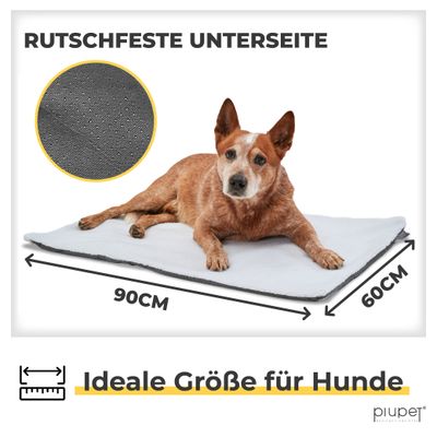 PiuPet® Selbstheizende Hundedecke I 90x60cm I Heizdecke ohne Strom