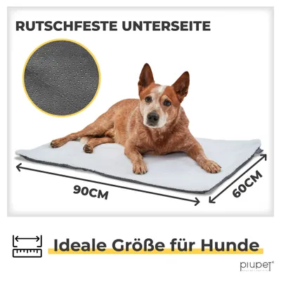 PiuPet® Selbstheizende Hundedecke I 90x60cm I Heizdecke ohne Strom PiuPet® Selbstheizende Hundedecke I 90x60cm I Heizdecke ohne Strom